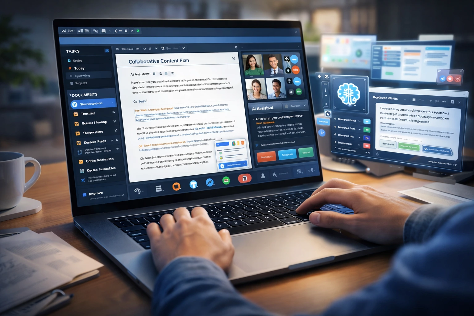 Edivawer all-in-one digital workspace interface for productivity and collaboration