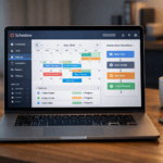 Schedow dashboard showing task scheduling and workflow automation interface